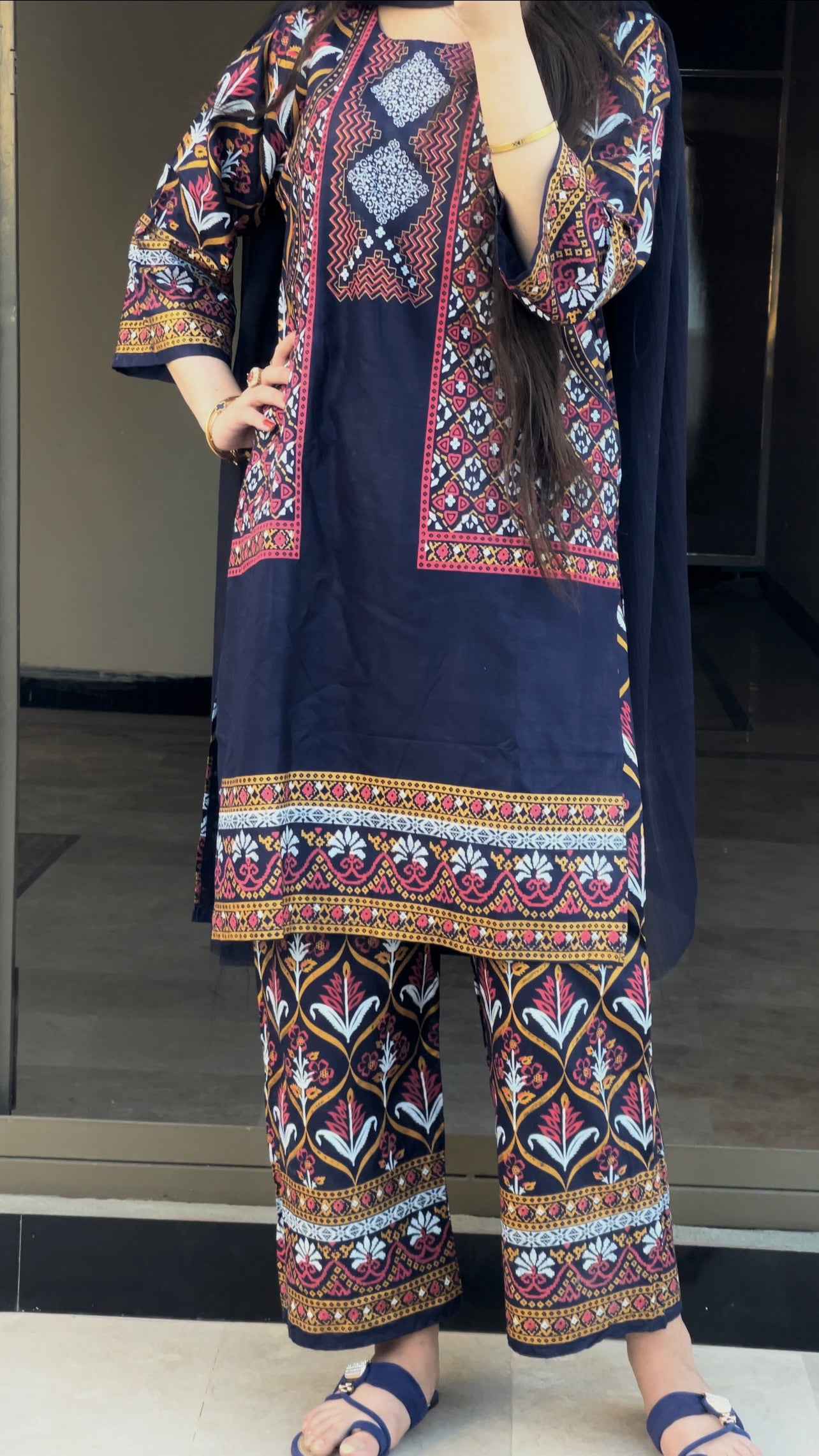 Jacket print 2pc Dress