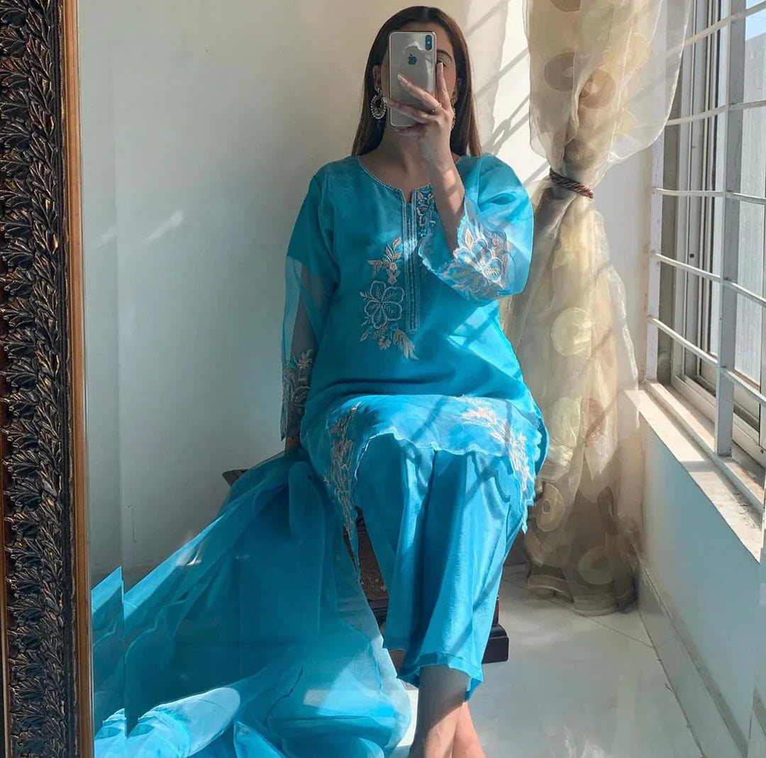 Blueberry Organza 3pc Dress