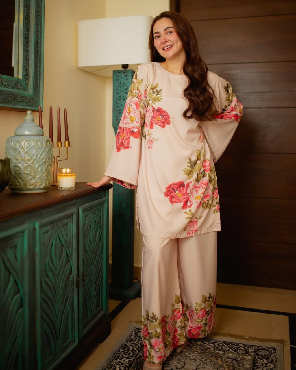 Hania Gulab Printed - 2 Piece Stitched