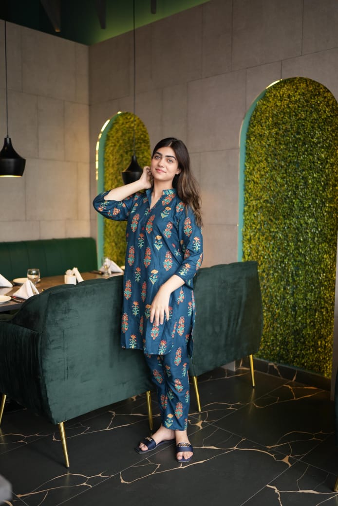 Flower Print Zinc 2pc Dress