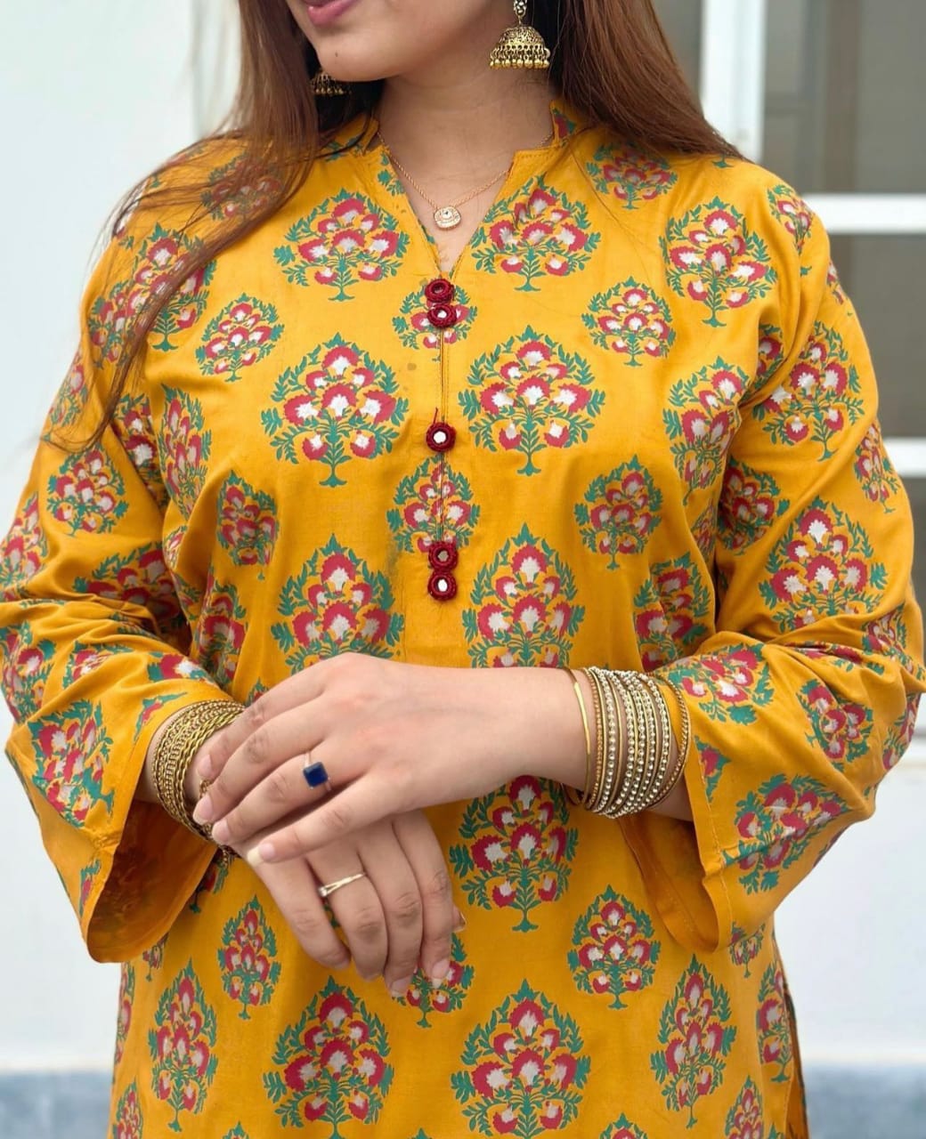 Spade Print-Mustard 2pc Dress