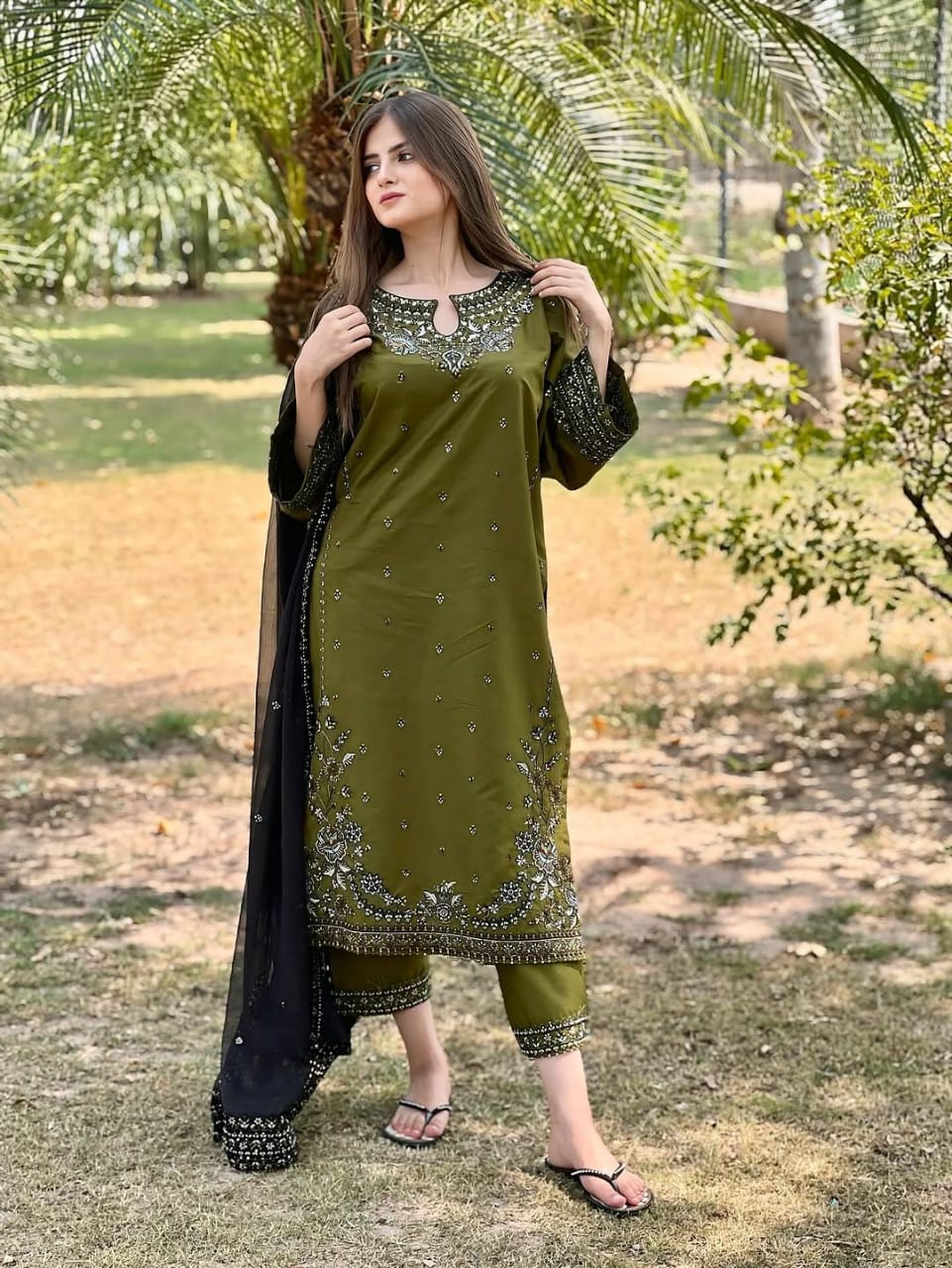 Mayal Embroided 3pc dress