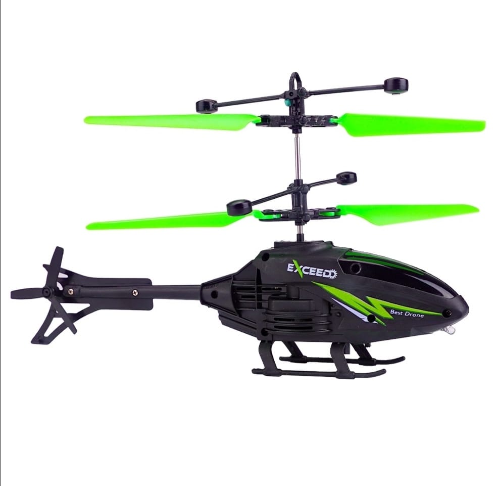 Helicopter with Radio Remote Control and Hand Sensor Charging Helicopter 2 in 1 Toys with 3D Light Toys for Boys Kids (Indoor & Outdoor Flying)(Multicolour)