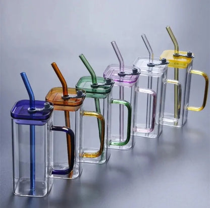 500ml Glass Jar with Plastic Lid and Handle, stylis glass