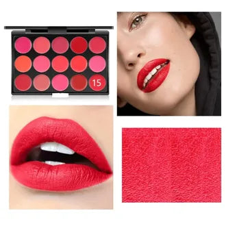 15 Color Matte Lipstick Palette, lipstcks, lip liners, lip linar