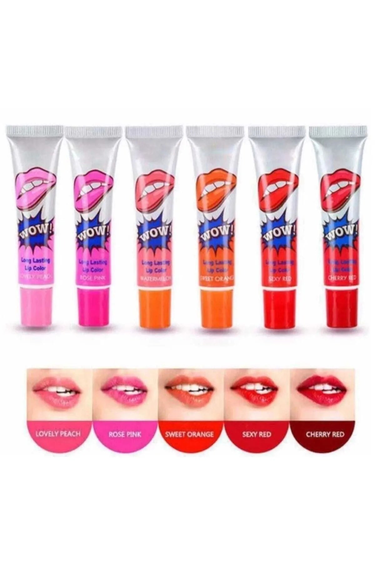 Long Lasting & Waterproof Peel Off Wow Lipstick – Pack of 6