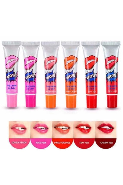 Long Lasting & Waterproof Peel Off Wow Lipstick – Pack of 6