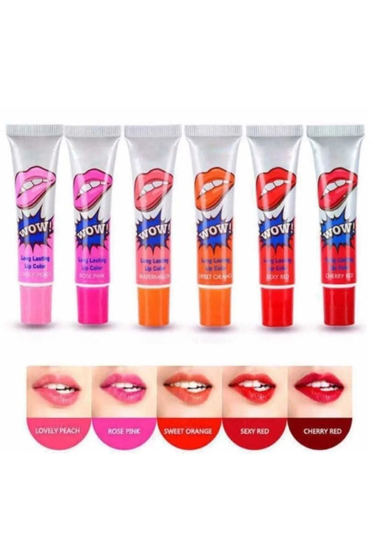 Long Lasting & Waterproof Peel Off Wow Lipstick – Pack of 6