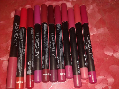 Matte Lipstick & Lip Liner Pencil Set – 12 Multicolor lipstick pencils