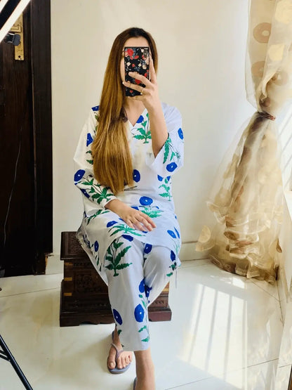 Elegant Sapphire Block - 2 Piece Stitched