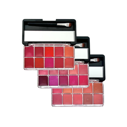 10 Color Matte Lipstick Palette with Mirror, Nude & Multicolor Cream Lipsticks, lip liners