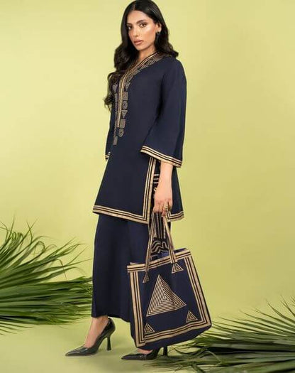 Shirt with Palazzo & Bag - 2 Piece Stitched