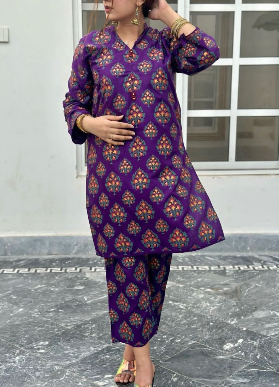 Leaf Print 2pc Dress