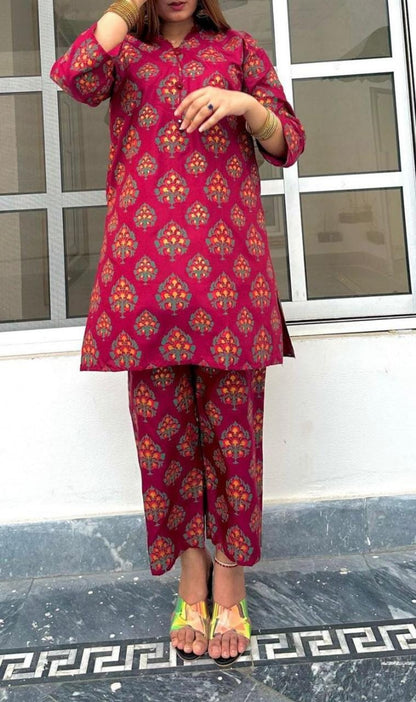 Leaf Print 2pc Dress