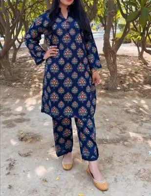 Leaf Print 2pc Dress