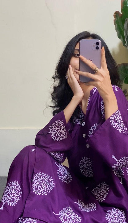 Tree Printed 2pc Dress