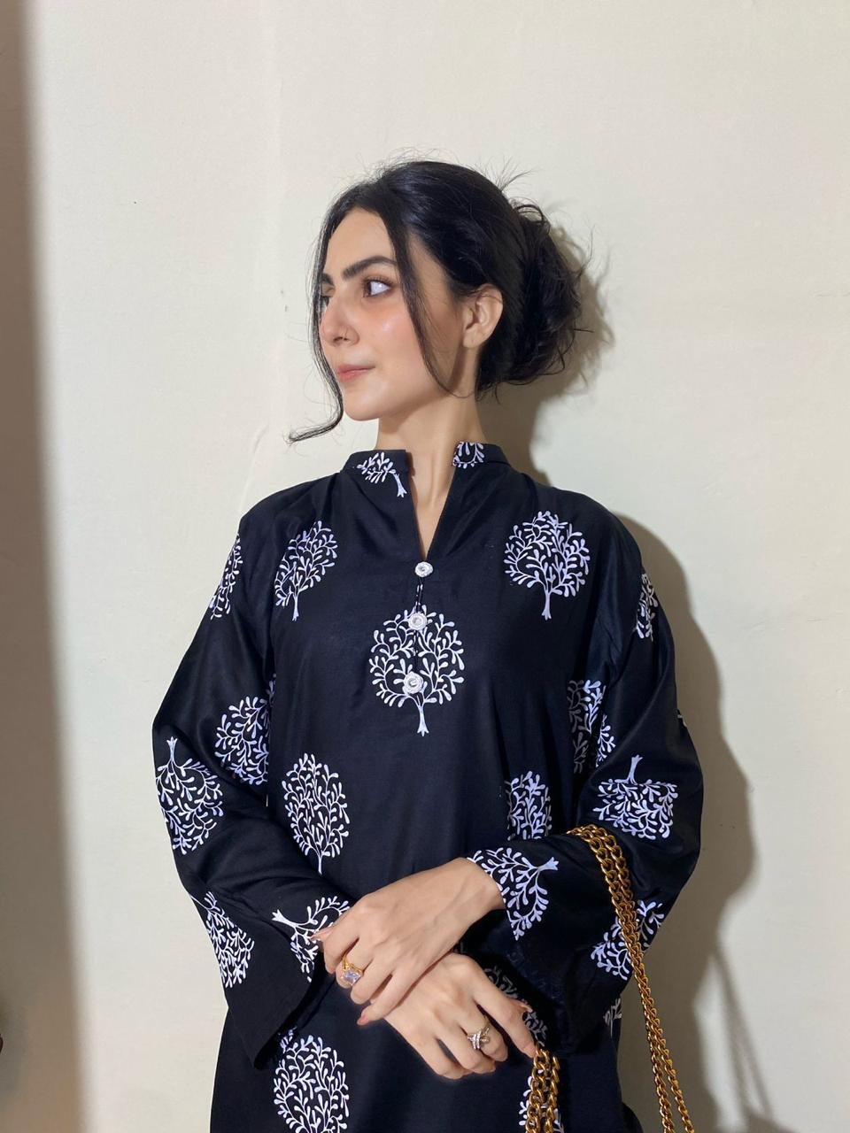 Tree Printed 2pc Dress