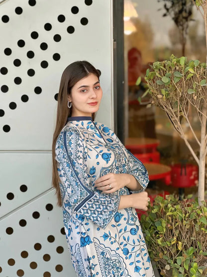 Blue Ocean 2pc Digital Print Dress