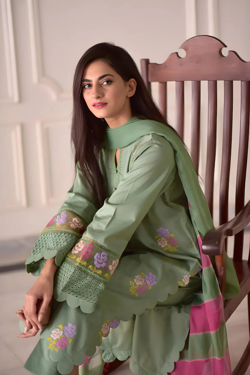 Gulzar 3pc Embroided Dress