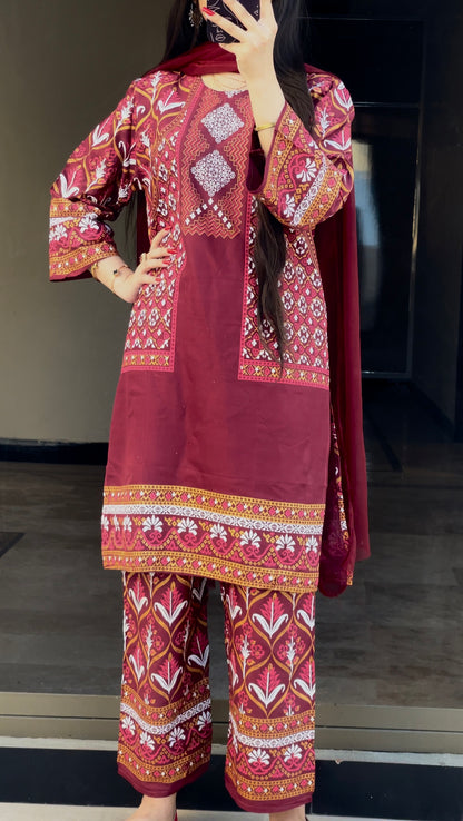 Jacket print 2pc Dress