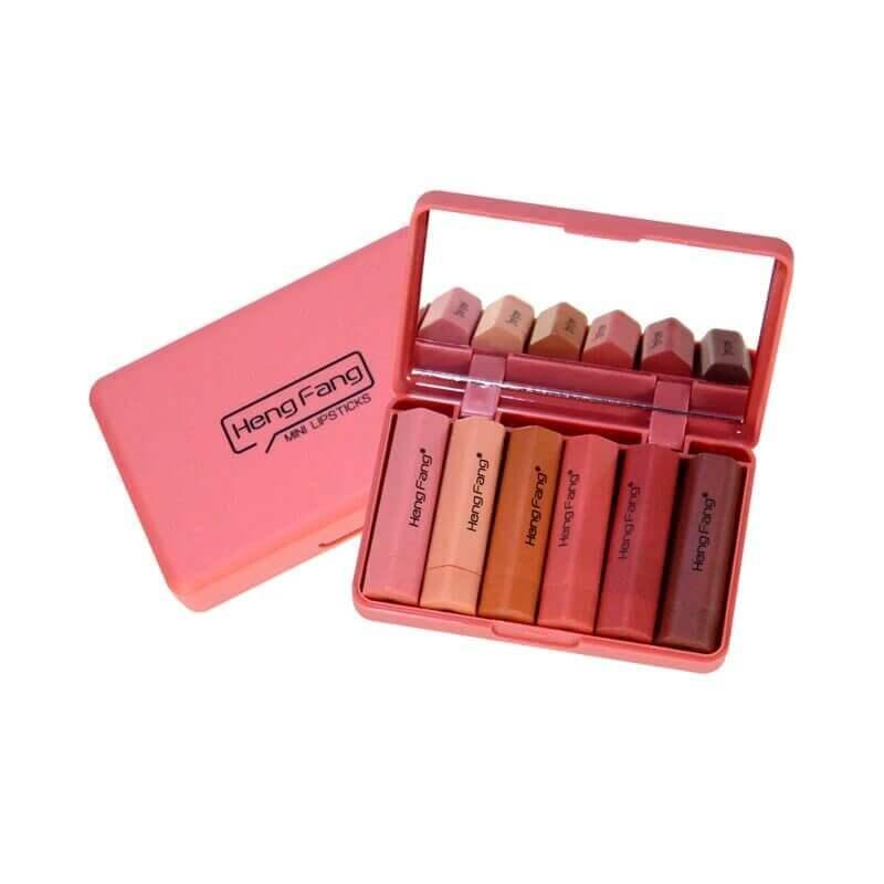 Hangfang Matte Lipstick Set – 6 Lipsticks, lip pencils nude