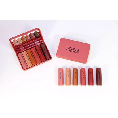 Hangfang Matte Lipstick Set – 6 Lipsticks, lip pencils nude