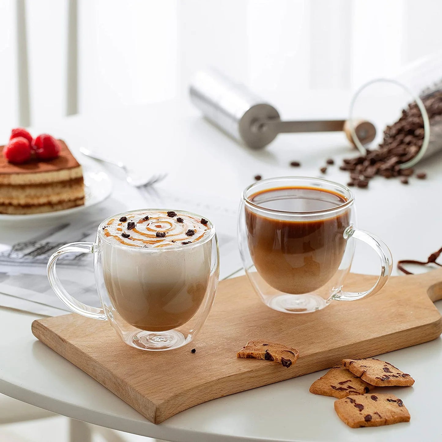 Double-Layered Glass Mug, Tea & Coffee Cup, 350ml