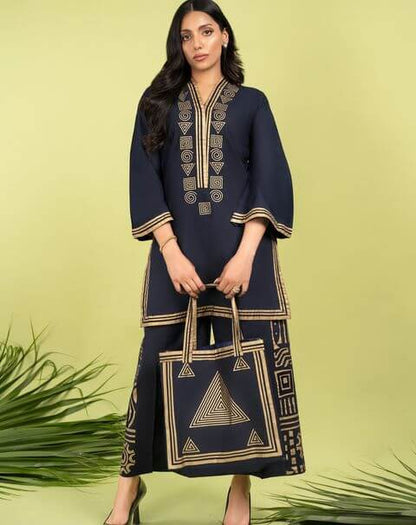 Shirt with Palazzo & Bag - 2 Piece Stitched