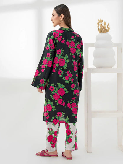 Black Blossom 2pc Digital Print Dress