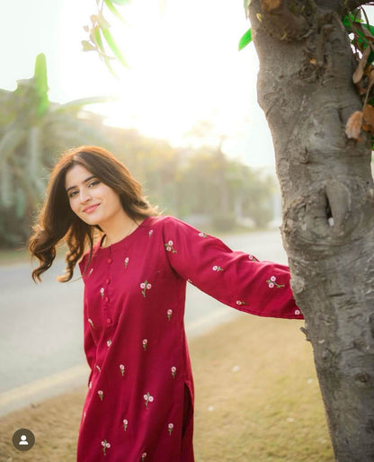 Petal Embroidery - 2 Piece Stitched