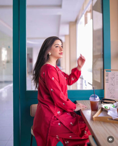 Petal Embroidery - 2 Piece Stitched