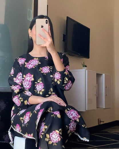 Flower Printed - 2 Piece Stitched