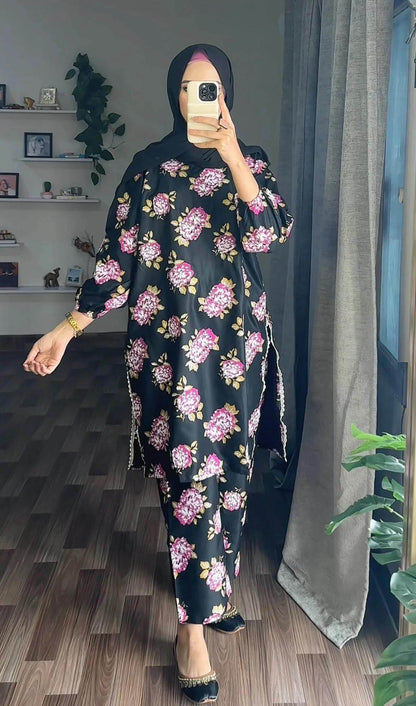 Flower Printed - 2 Piece Stitched
