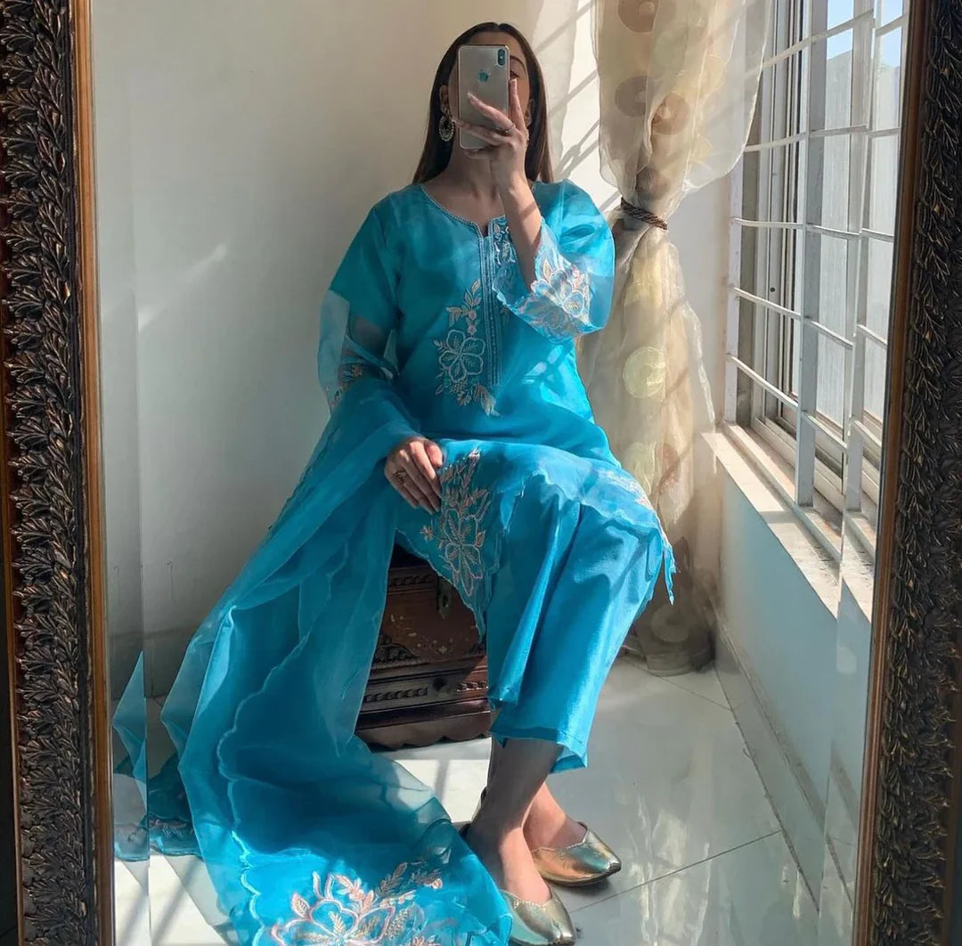 Blueberry Organza 3pc Dress