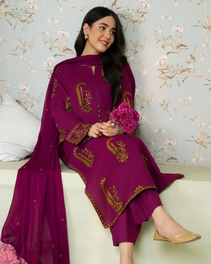 Noory Long Length Embroidered - 2 Piece Stitched