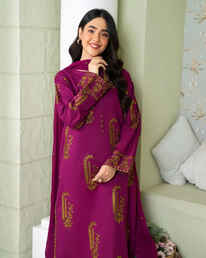 Noory Long Length Embroidered - 2 Piece Stitched