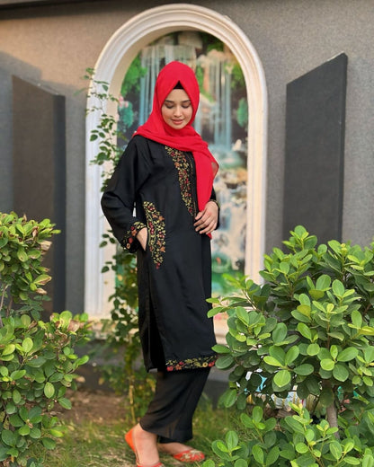 Sequence Pocket Embroided 2pc Dress