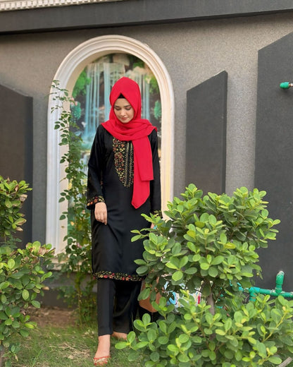 Sequence Pocket Embroided 2pc Dress