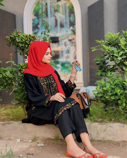 Sequence Pocket Embroided 2pc Dress