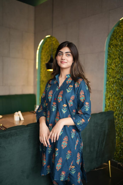 Flower Print Zinc 2pc Dress