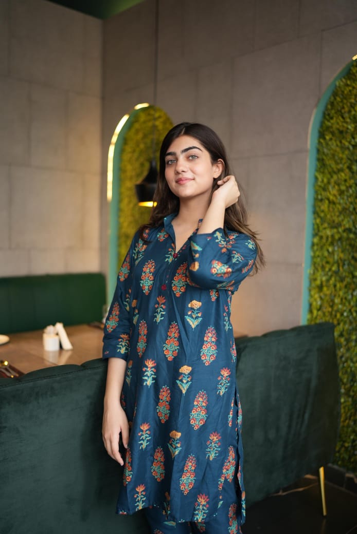 Flower Print Zinc 2pc Dress