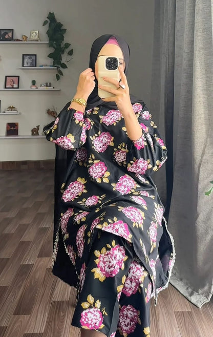 Gulab Printed Black 2pc