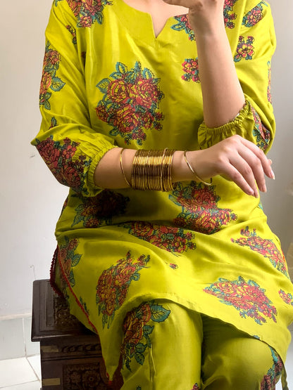 New Gulab -Olive Green printed 2pc