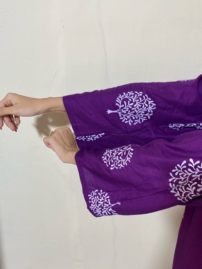 Tree Print -Purple 2pc Dress