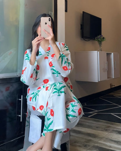 Red Gulzar printed 2pc Dreas