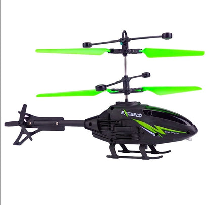 Helicopter with Radio Remote Control and Hand Sensor Charging Helicopter 2 in 1 Toys with 3D Light Toys for Boys Kids (Indoor & Outdoor Flying)(Multicolour)