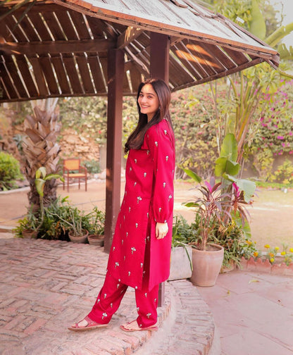 Petal Embroidery - 2 Piece Stitched