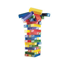 UNO Stacko Jenga Board Game – Family Fun Color & Number Matching Block Game