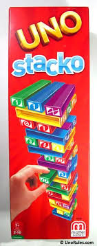 UNO Stacko Jenga Board Game – Family Fun Color & Number Matching Block Game