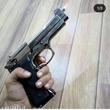 9 Mm Pistol Gun Shaped Cigarette Lighter(Black)